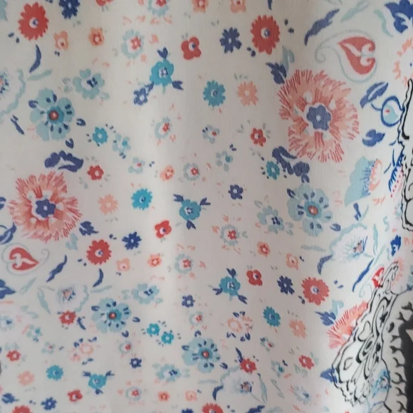 New Directions Boho Cold Shoulder Ditsy Floral Slipon Dress S Very Sheer… - Picture 7 of 17